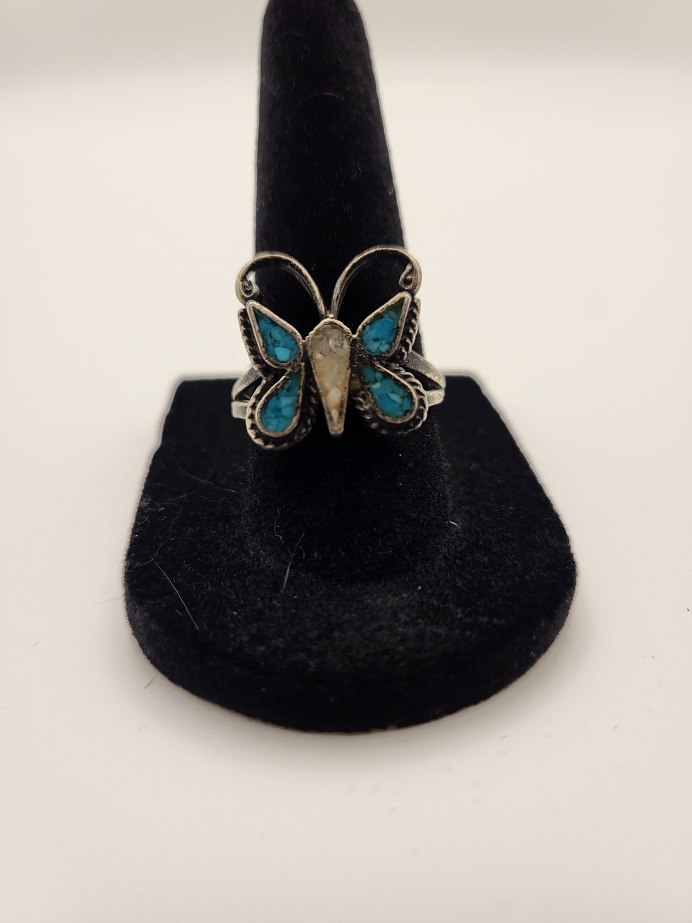 Butterfly Turquoise Silver Ring - Women Jewelry, Southwest Vintage